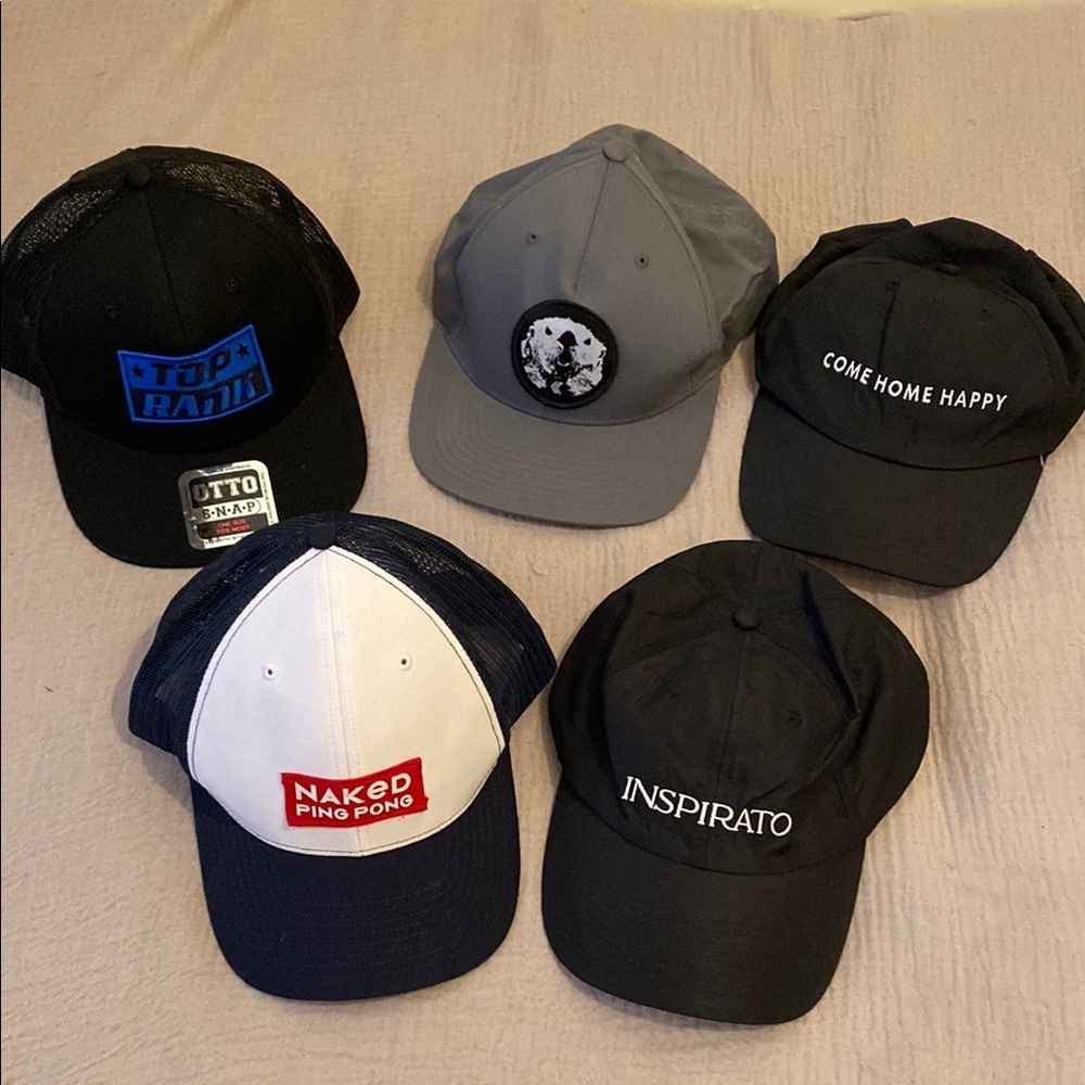 Assorted Black and Gray Baseball Caps. Set 5 . New & used